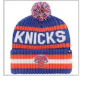 New York Knicks '47 Bering Cuffed Knit Hat with Pom - Blue